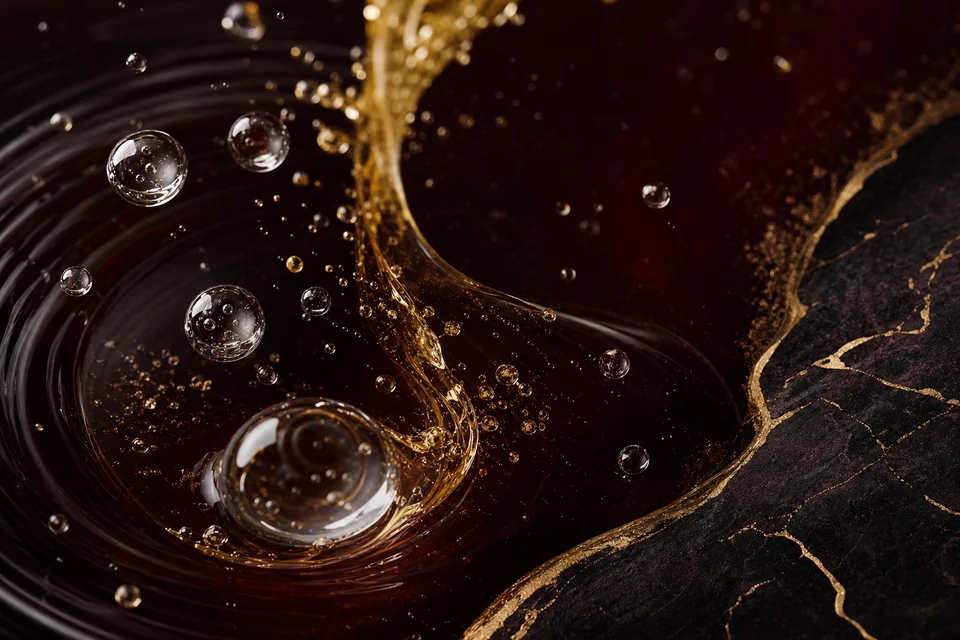 Waterdruppels en gouden serum als symbool voor Hydrapeel microdermabrasie