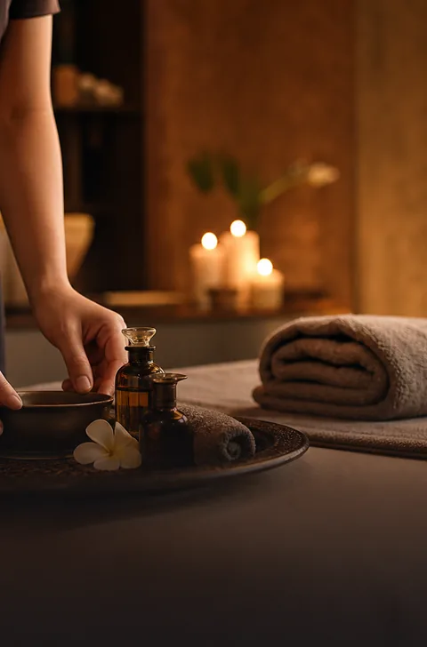 Warme spa setting voor een ontspannende lichaamsbehandeling